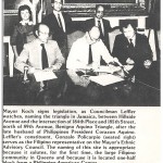 Jun with former NYC Mayor Koch signing legislation.